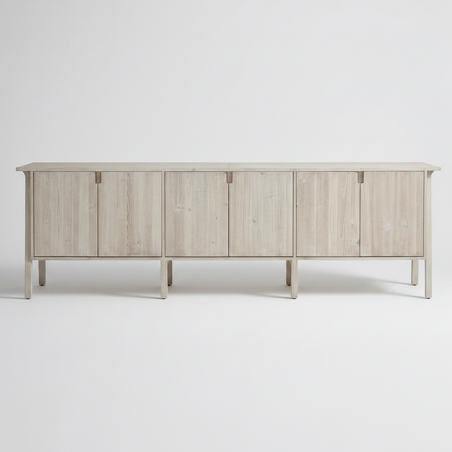 BRITNI LIGHT GREY WASH CONSOLE CREDENZA