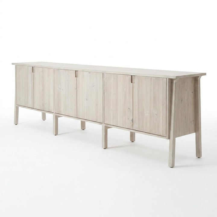 Light wooden sideboard on a white background