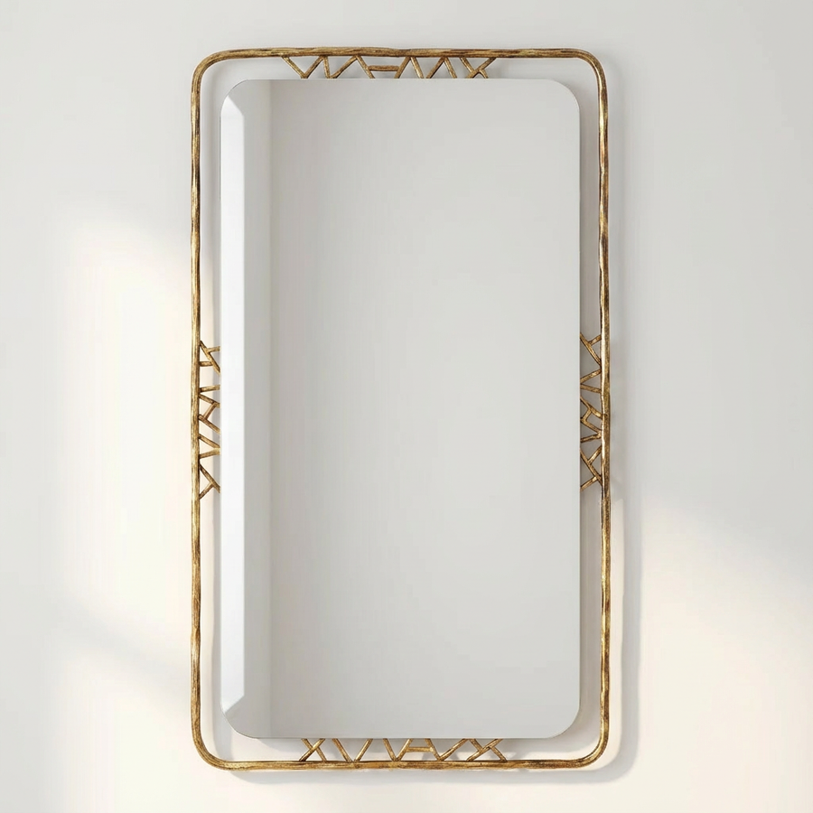 TAHOMA ANTIQUED GOLD MIRROR