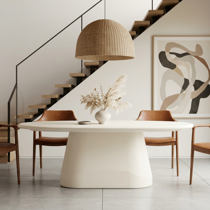 TAVA IVORY CONCRETE DINING TABLE