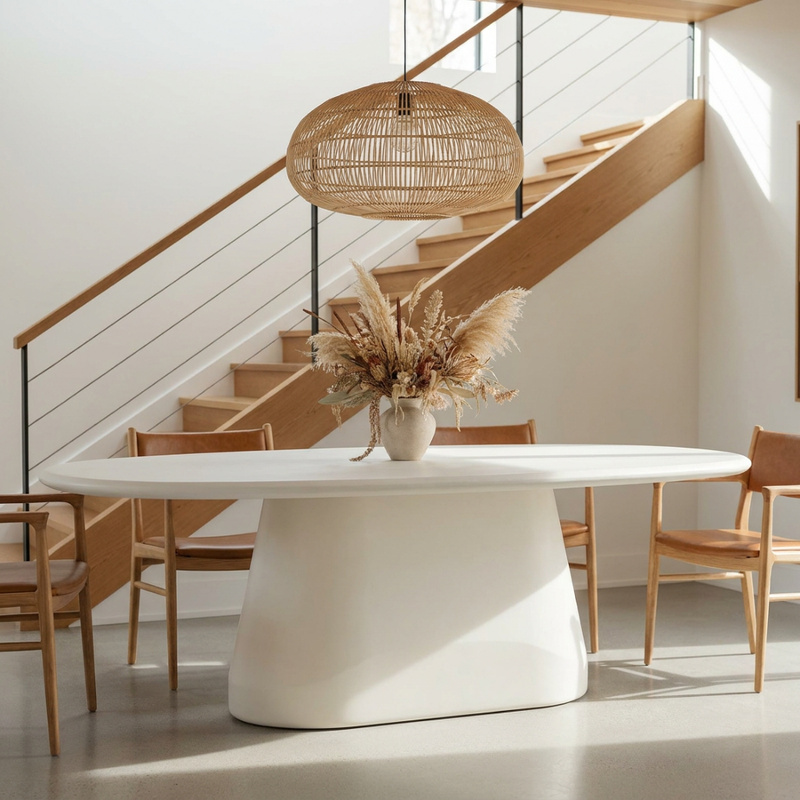 TAVA IVORY CONCRETE DINING TABLE