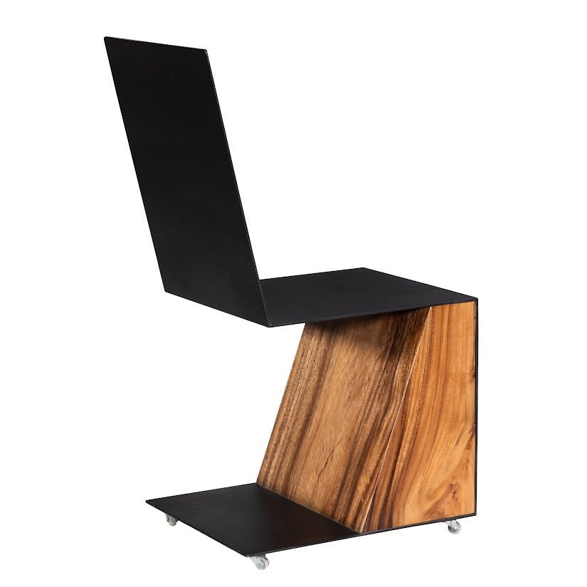 BLOCK DINING CHAIR w/ CASTERS: BLACK