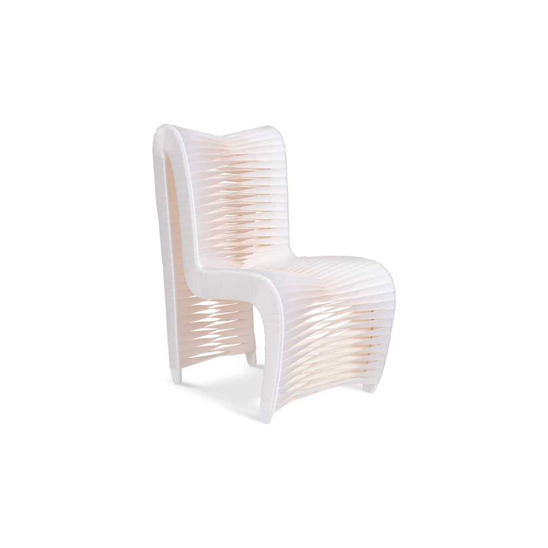 SEAT BELT DINING CHAIR, HIGH BACK - WHITE/OFF-WHITE - FRONT VIEW