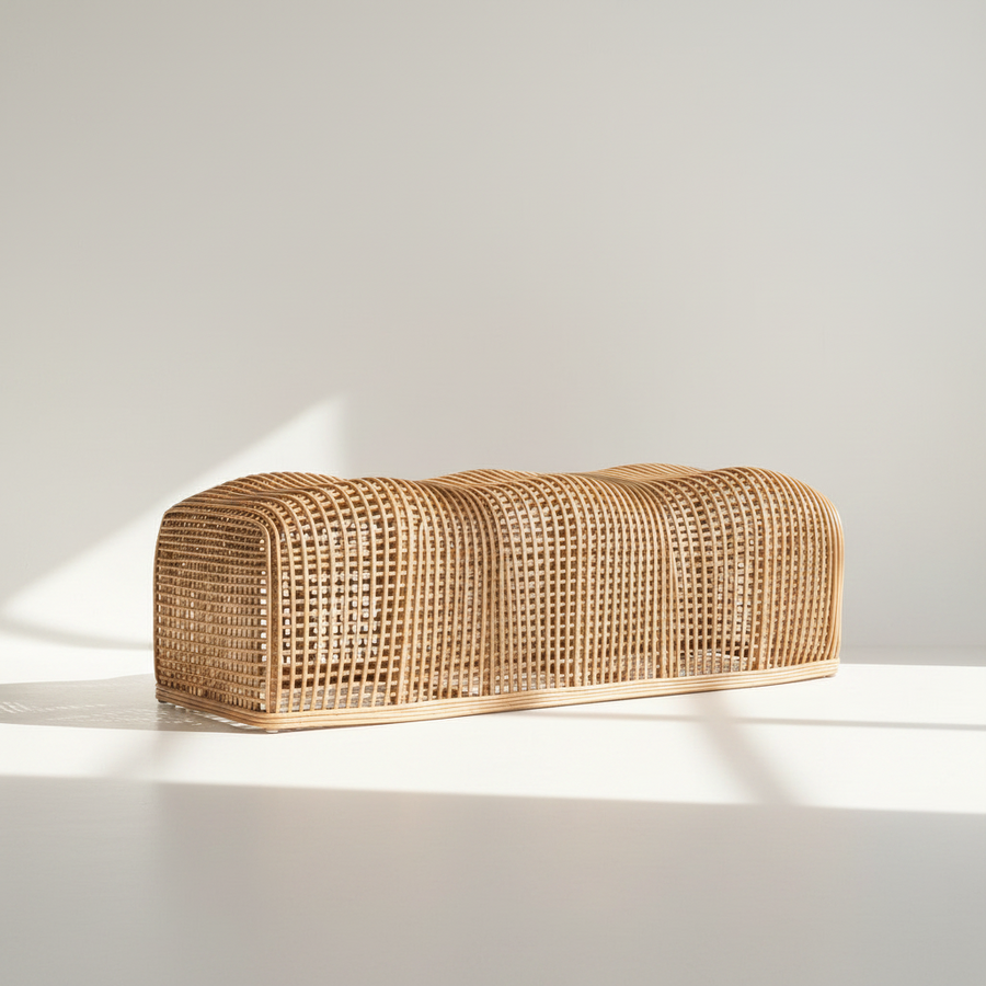 TINO SCULPTED RATTAN BENCH