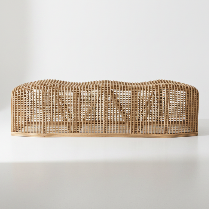 TINO SCULPTED RATTAN BENCH
