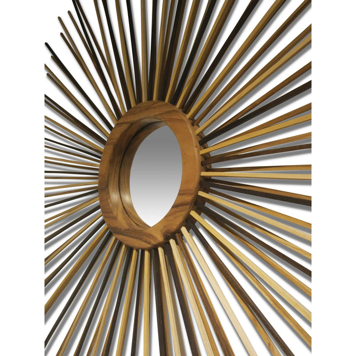 NATURALS SOLID CHAMCHA STICK FIREWORK MIRROR WITH FRAME - CLOSE VIEW