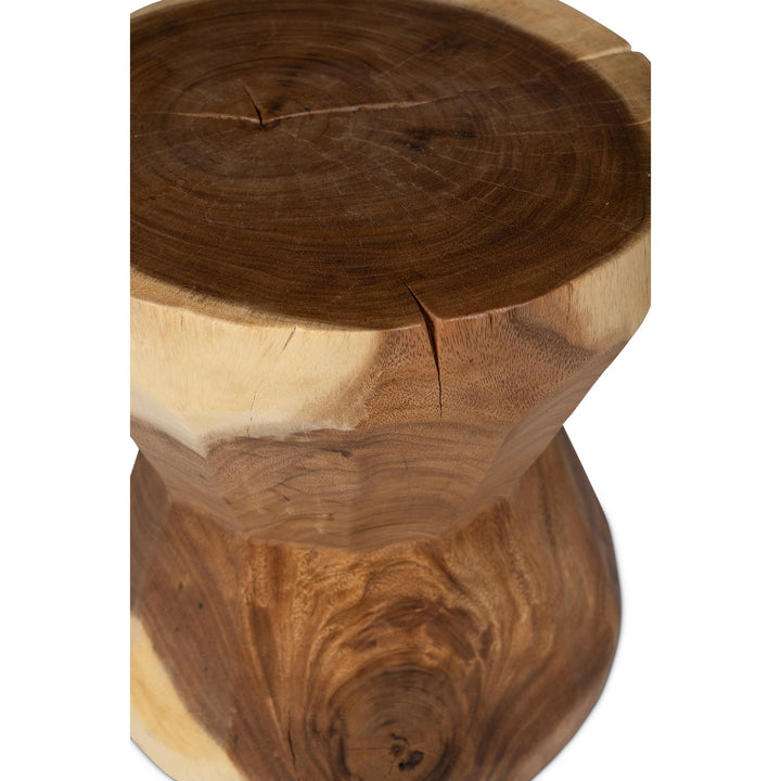 NATURALS SOLID CHAMCHA WOOD PATCHAREE ACCENT STOOL - CLOSE VIEW