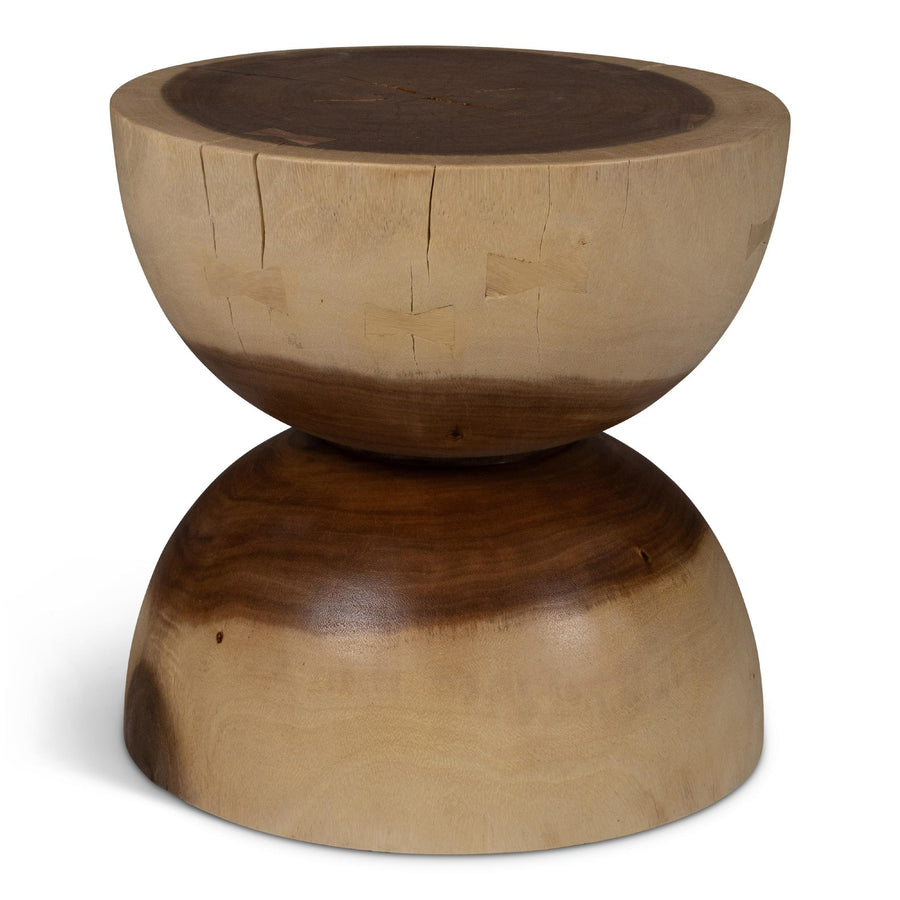 NATURALS SOLID CHAMCHA WOOD PENSRI ACCENT STOOL - FRONT VIEW