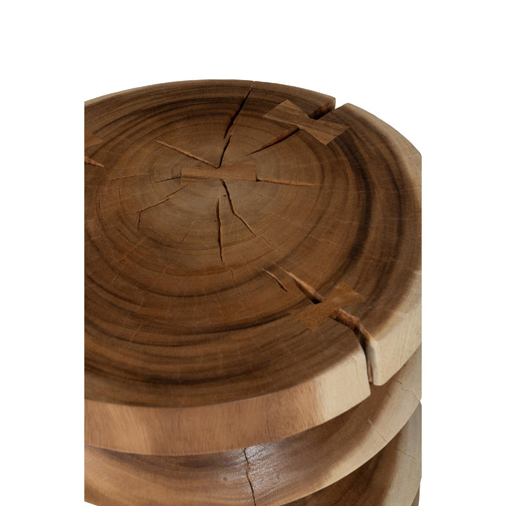 NATURALS SOLID CHAMCHA WOOD ASNEE ACCENT STOOL - CLOSE VIEW