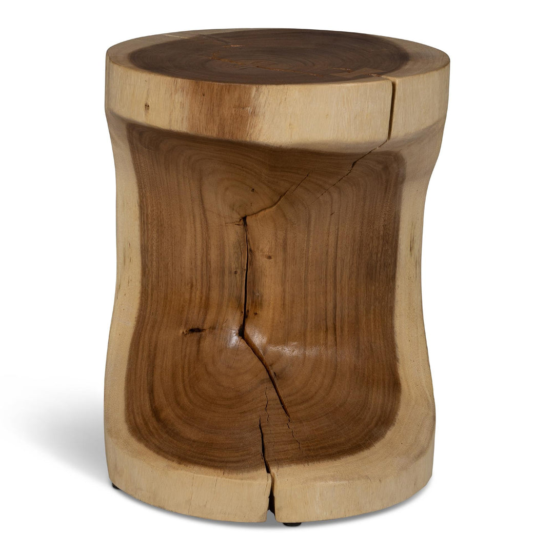 NATURALS SOLID CHAMCHA WOOD PRISANA ACCENT STOOL - FRONT VIEW