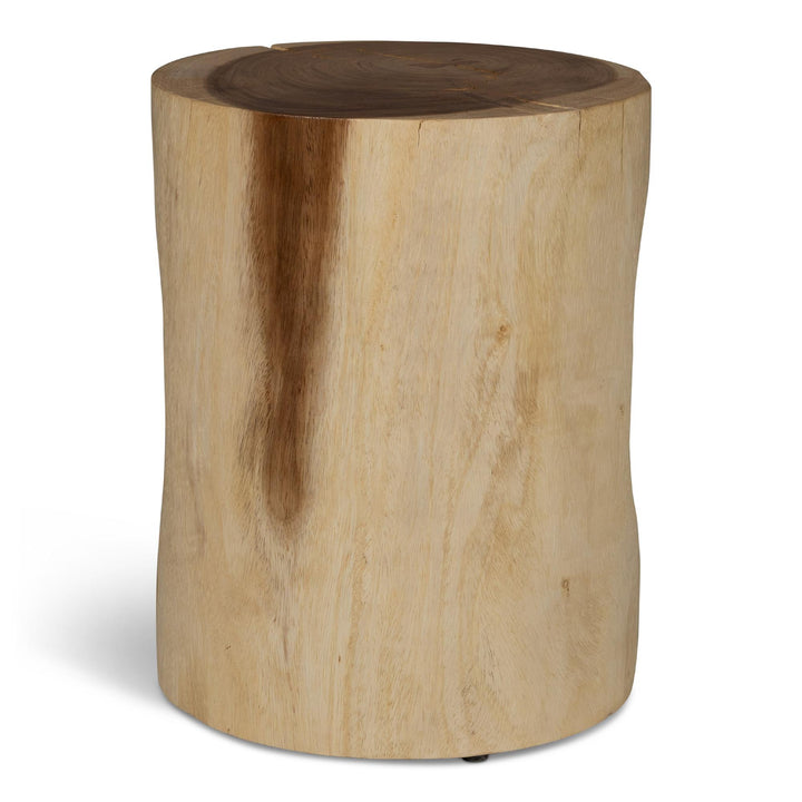 NATURALS SOLID CHAMCHA WOOD PRISANA ACCENT STOOL - BACK VIEW