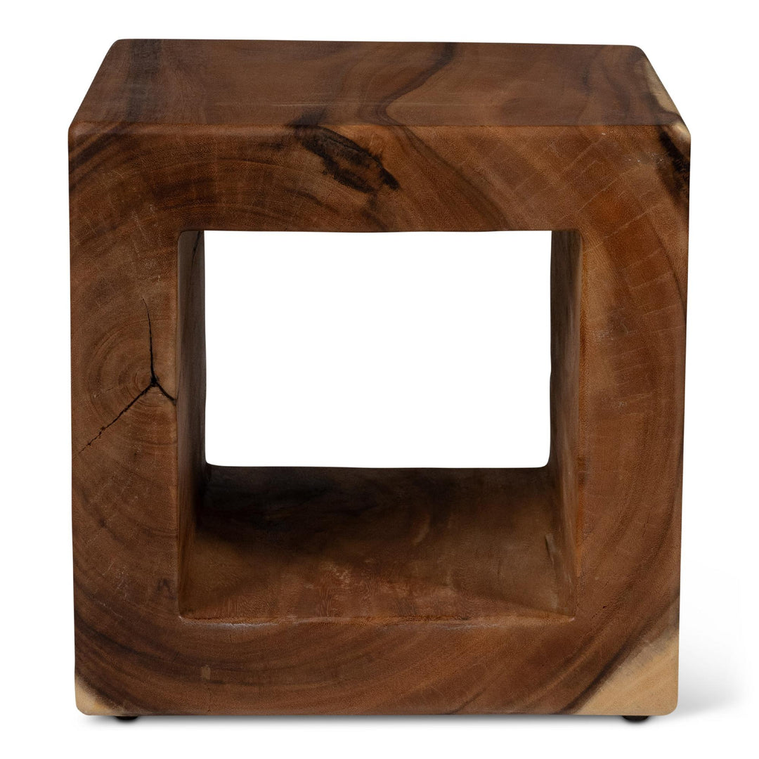 NATURALS SOLID CHAMCHA WOOD TAYIDA ACCENT STOOL - FRONT VIEW