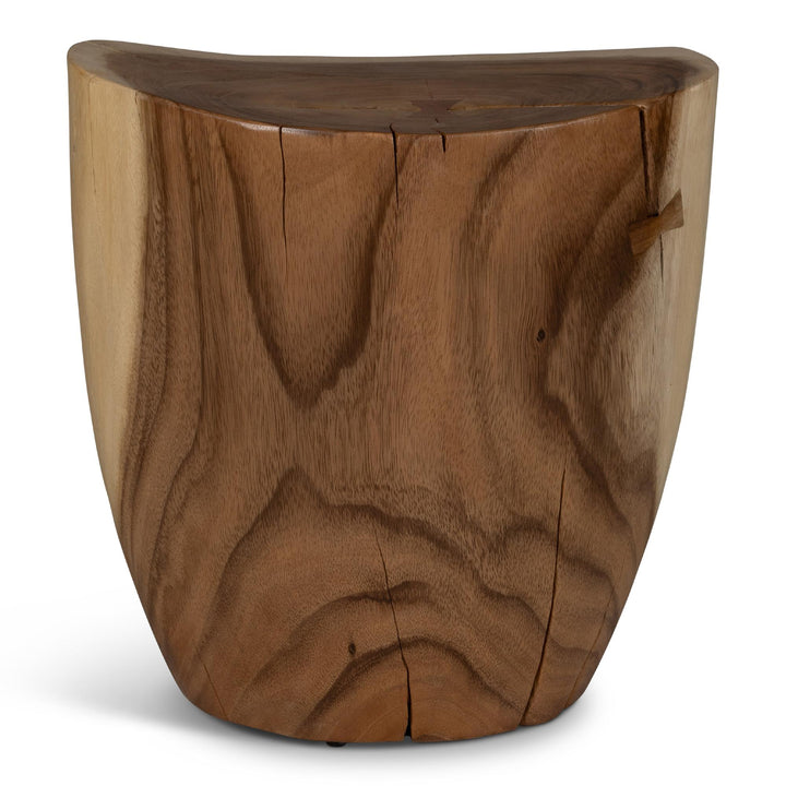 NATURALS SOLID CHAMCHA WOOD TEERATA ACCENT STOOL - BACK VIEW