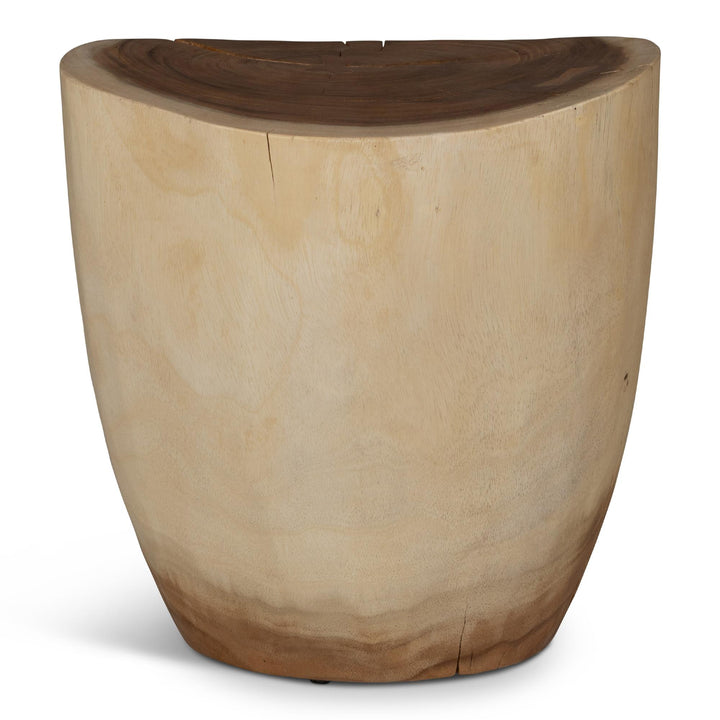 NATURALS SOLID CHAMCHA WOOD TEERATA ACCENT STOOL - SIDE VIEW