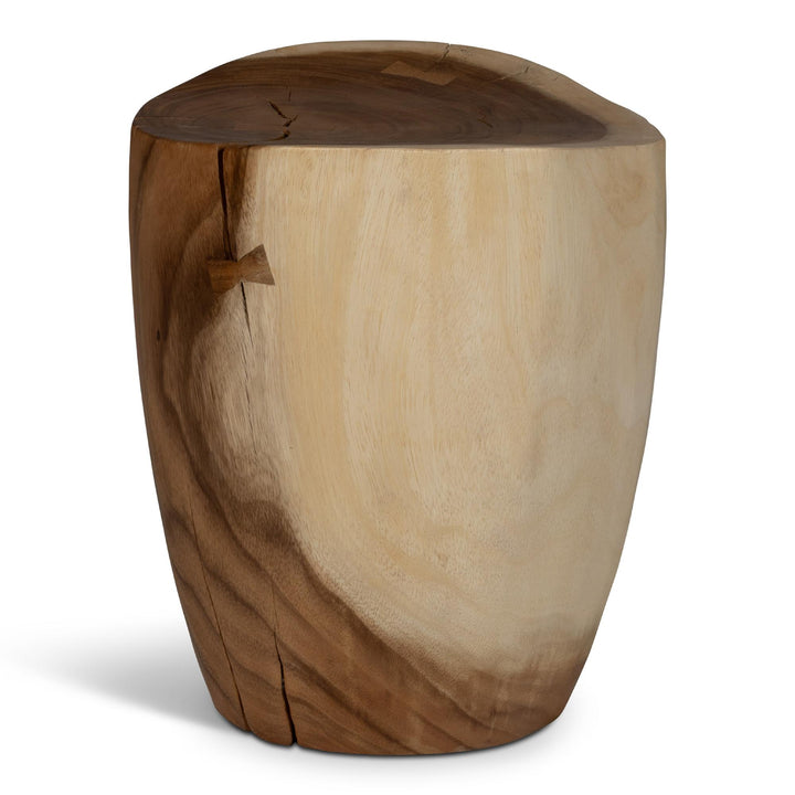 NATURALS SOLID CHAMCHA WOOD TEERATA ACCENT STOOL - FRONT VIEW