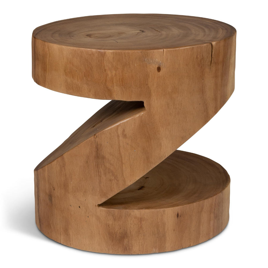 NATURALS SOLID CHAMCHA WOOD ANCHALI ACCENT STOOL - FRONT VIEW