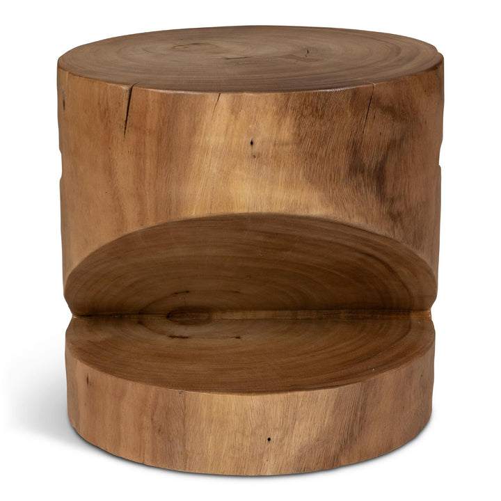 NATURALS SOLID CHAMCHA WOOD ANCHALI ACCENT STOOL - BACK VIEW