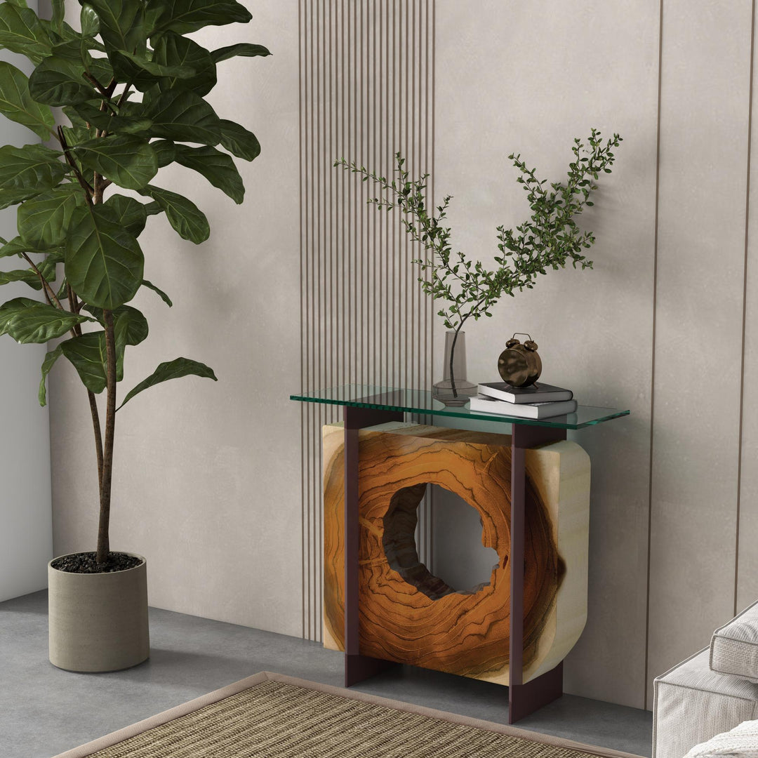 TAMA SOLID CHAMCHA WOOD CONSOLE TABLE - ROOM VIEW