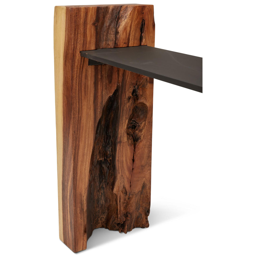 NATURALS SOLID CHAMCHA WOOD FORTIS CONSOLE TABLE - CLOSE VIEW