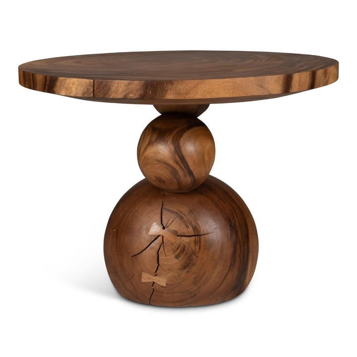 NATURALS SOLID CHAMCHA WOOD NAKSU DINING TABLE - FRONT VIEW