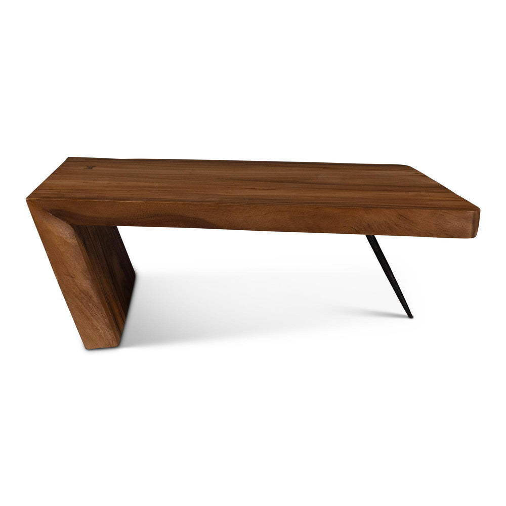 NATURALS SOLID CHAMCHA WOOD CHAKAN COFFEE TABLE - SIDE VIEW