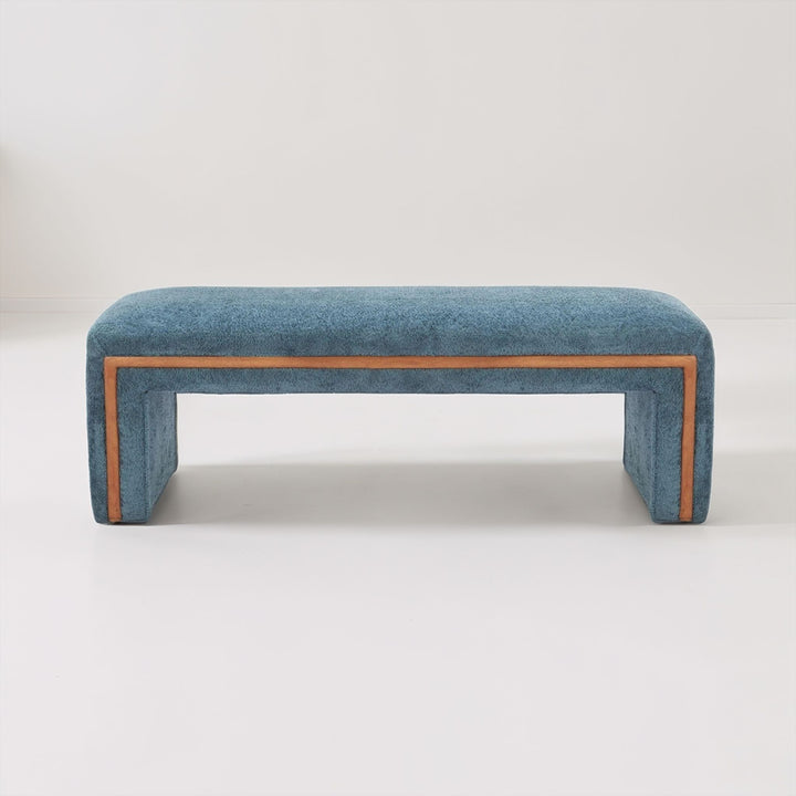 TOLA BLUE SHAG UPHOLSTERED BENCH