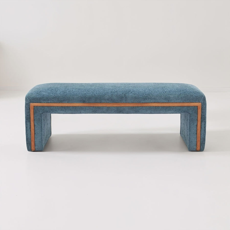 TOLA BLUE SHAG UPHOLSTERED BENCH