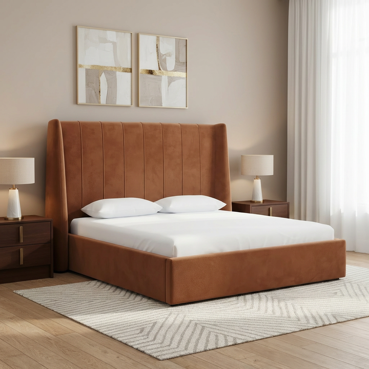 ROMA PLATFORM BED: BURNT ORANGE