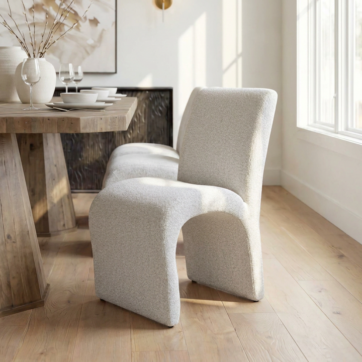 VALENTIN BOUCLE UPHOLSTERED DINING CHAIR