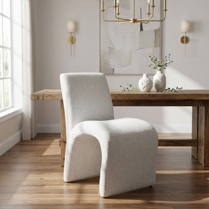 VALENTIN BOUCLE UPHOLSTERED DINING CHAIR