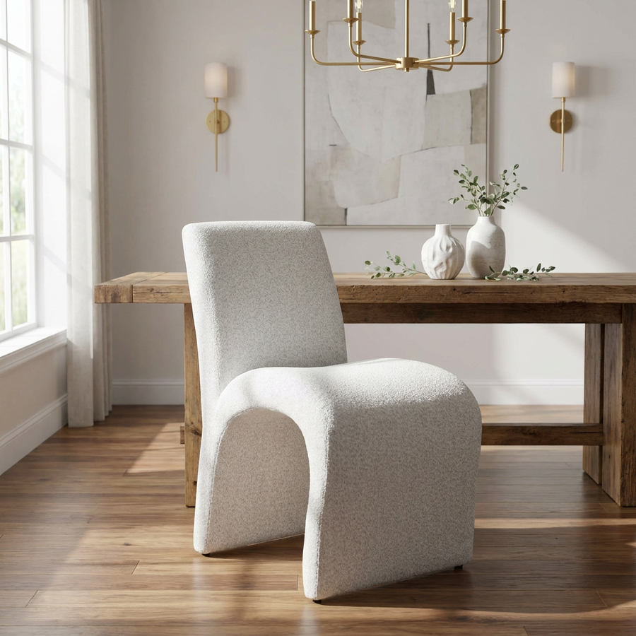 VALENTIN BOUCLE UPHOLSTERED DINING CHAIR