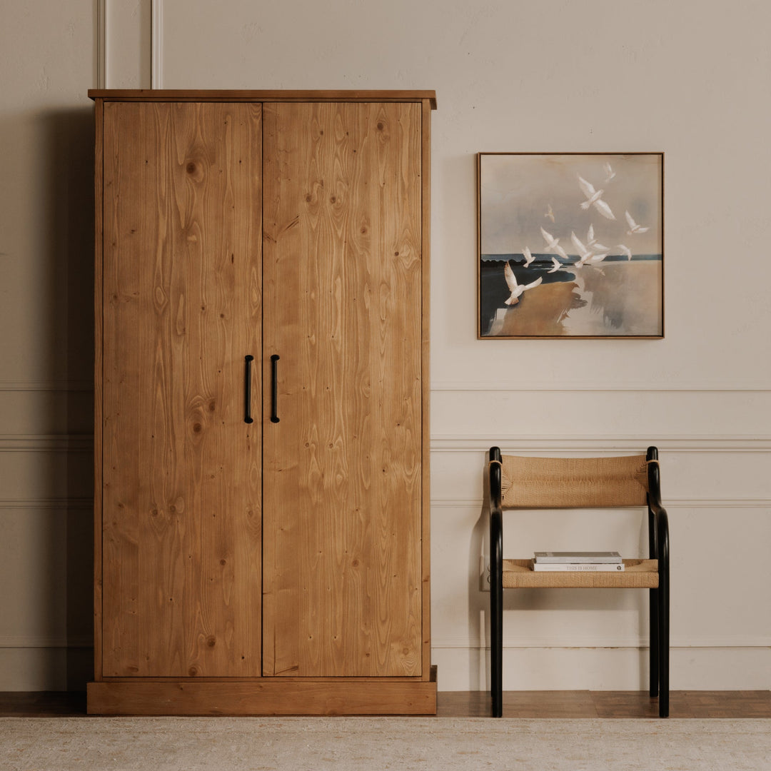 HONEY PINE TALL CUPBOARD CABINET