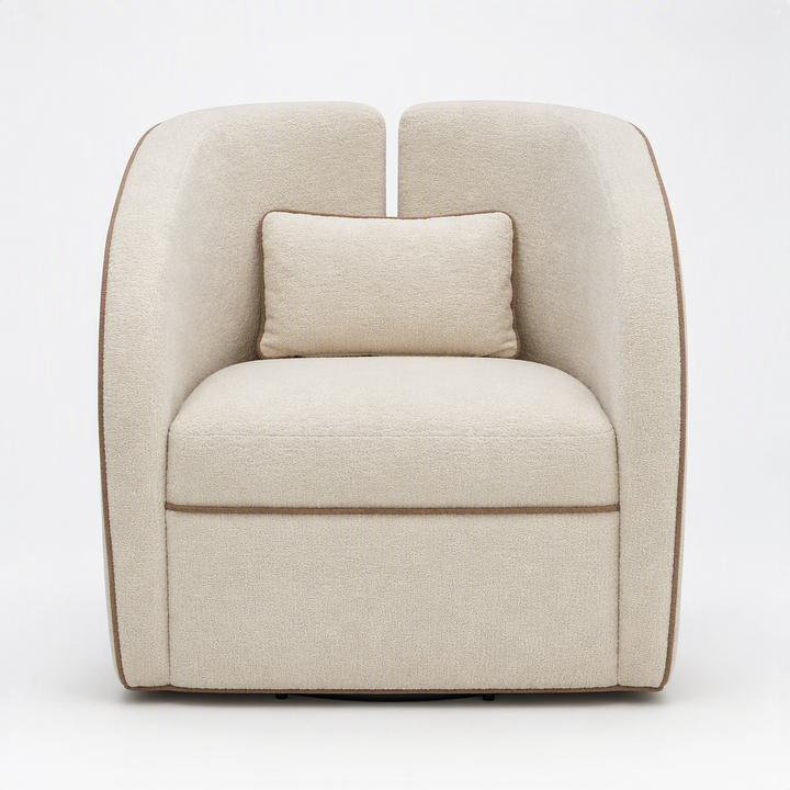 VEGA ECRU CHENILLE SWIVEL CHAIR
