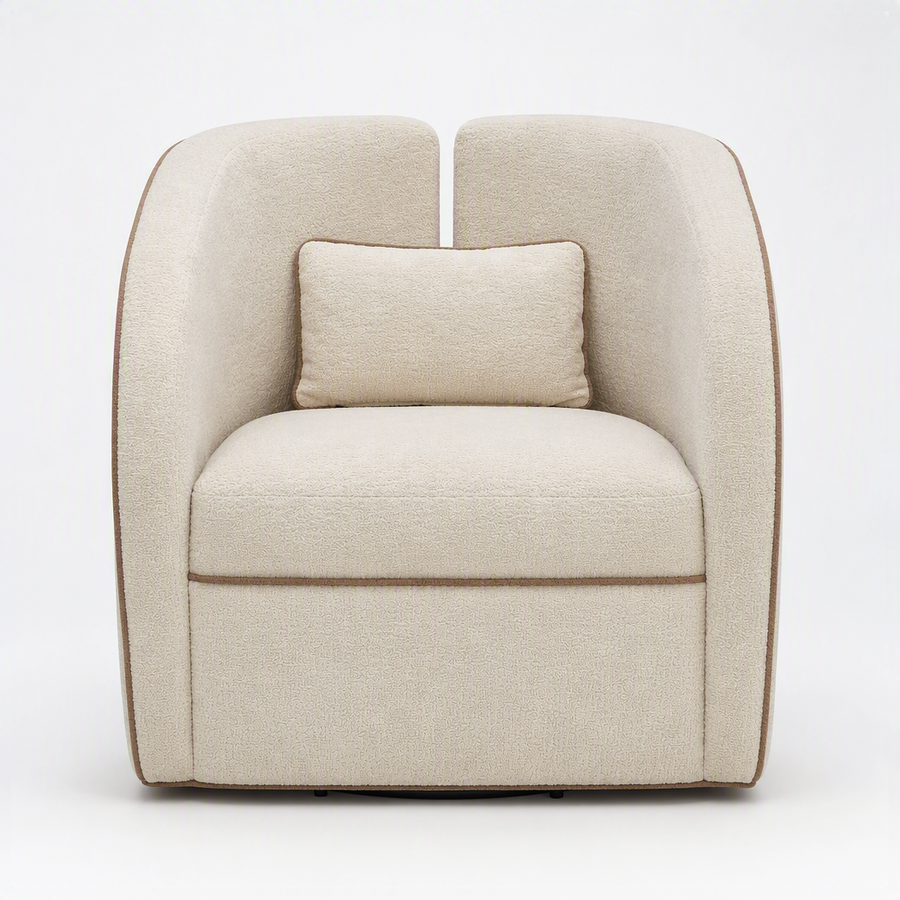 VEGA ECRU CHENILLE SWIVEL CHAIR