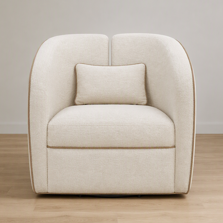 VEGA ECRU CHENILLE SWIVEL CHAIR