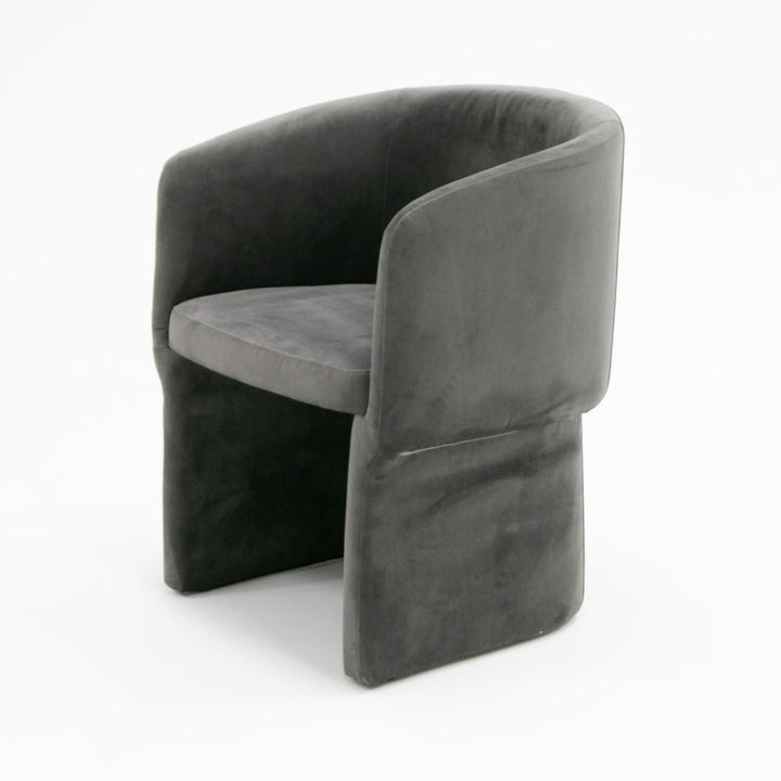 VASSAR MODERN GREY VELVET DINING CHAIR