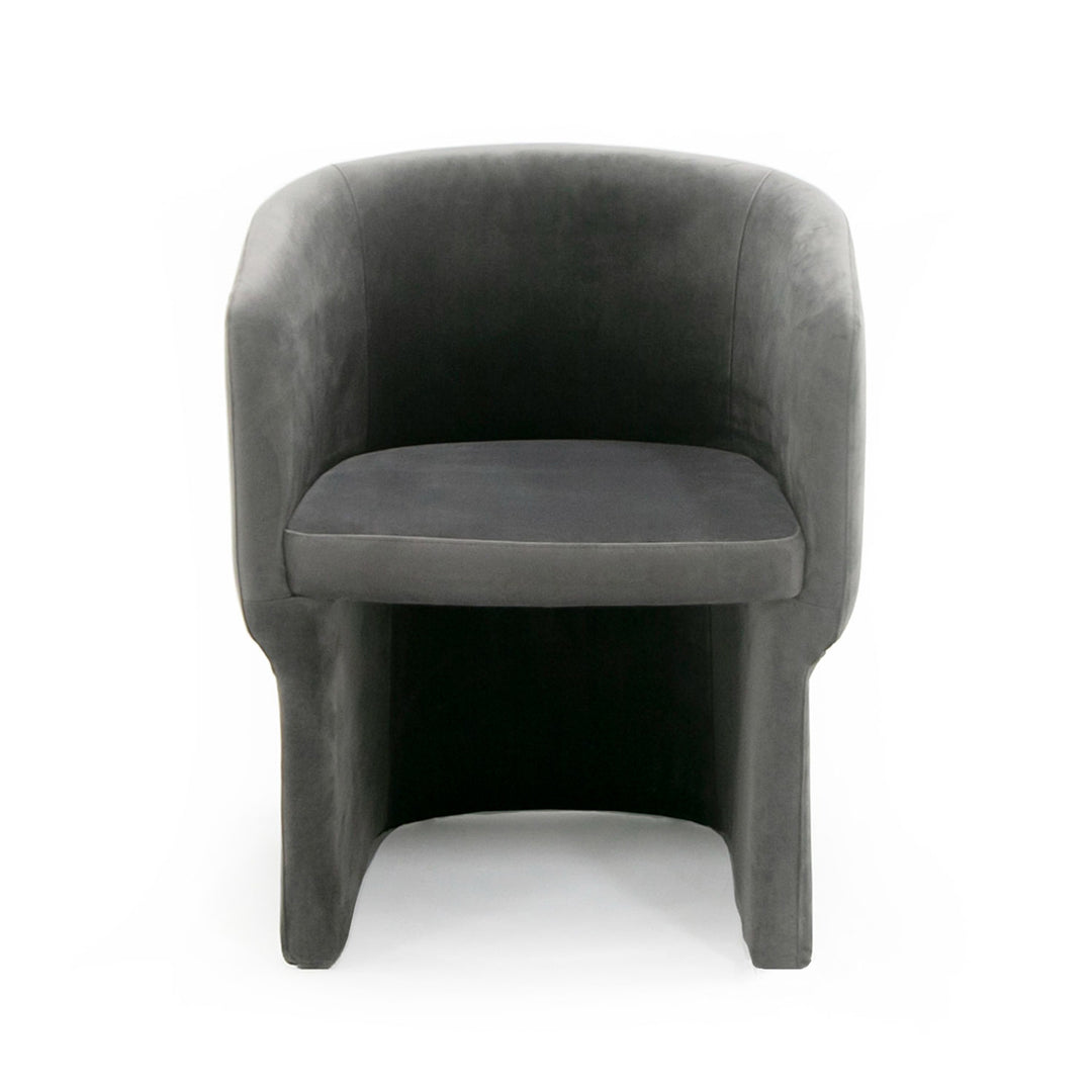 VASSAR MODERN GREY VELVET DINING CHAIR