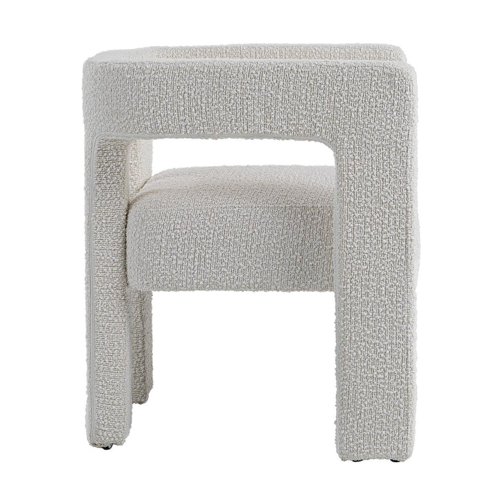 DREA WHITE BOUCLE DINING CHAIR