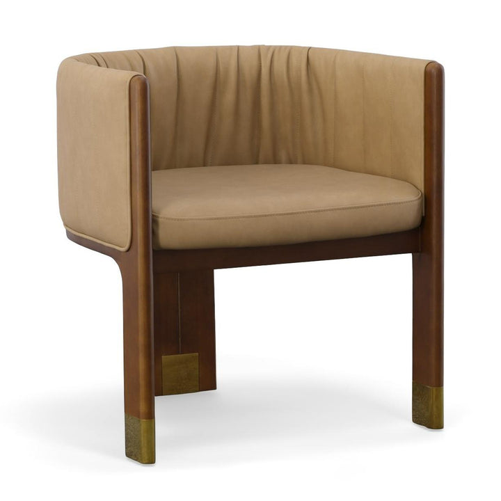 ELATI TAN VEGAN LEATHER DINING CHAIR