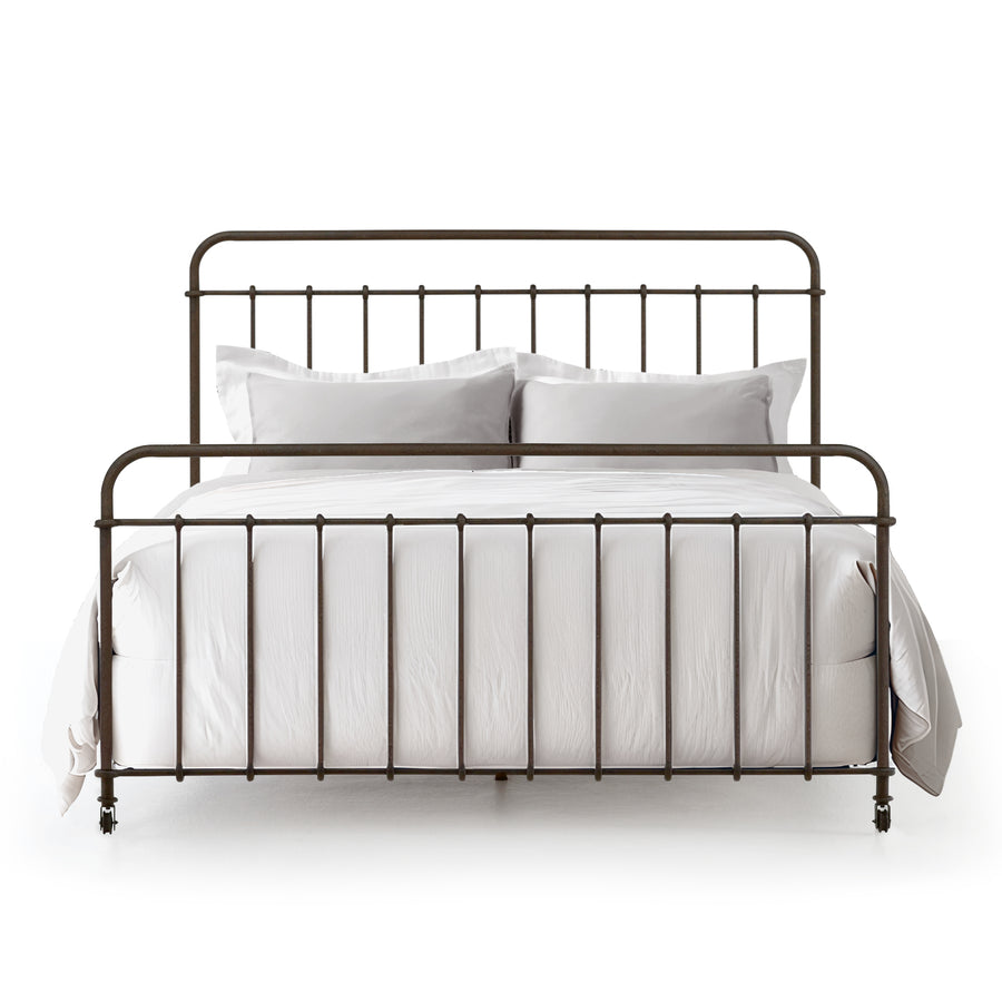VINTAGE INDUSTRIAL ANTIQUE IRON BED