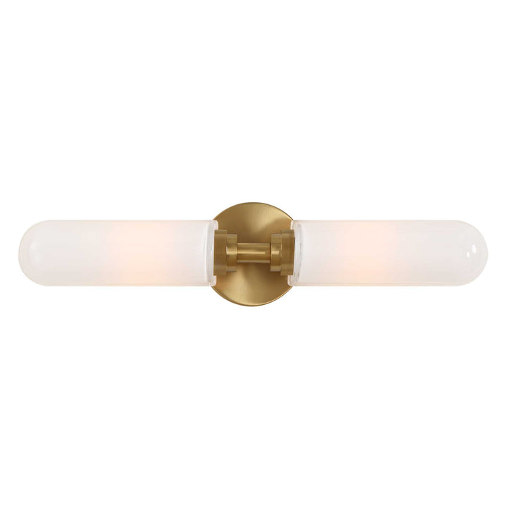 WELLSVILLE 2 LT BRASS VANITY SCONCE
