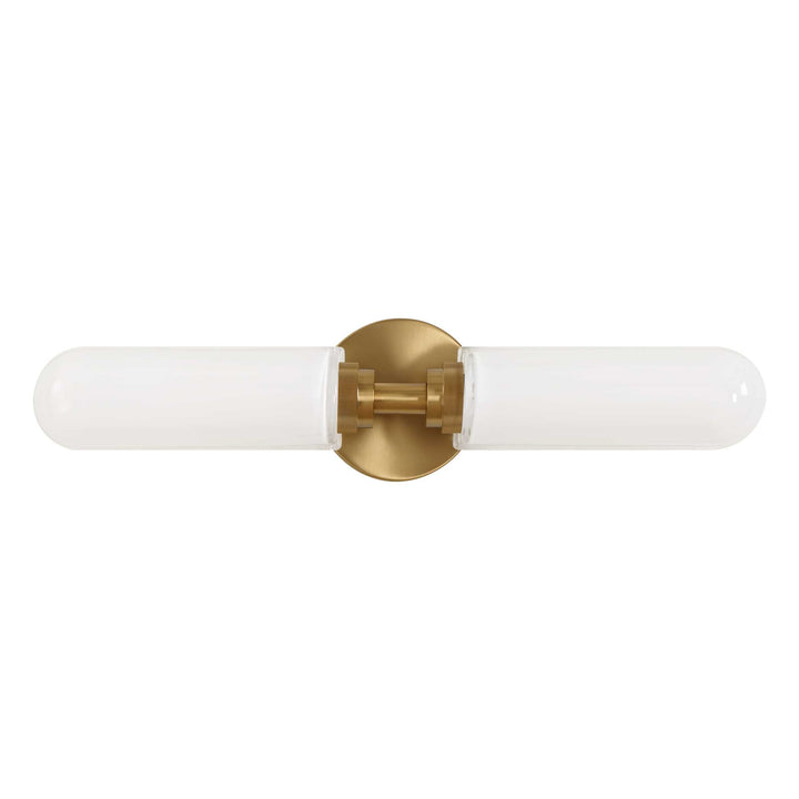 WELLSVILLE 2 LT BRASS VANITY SCONCE