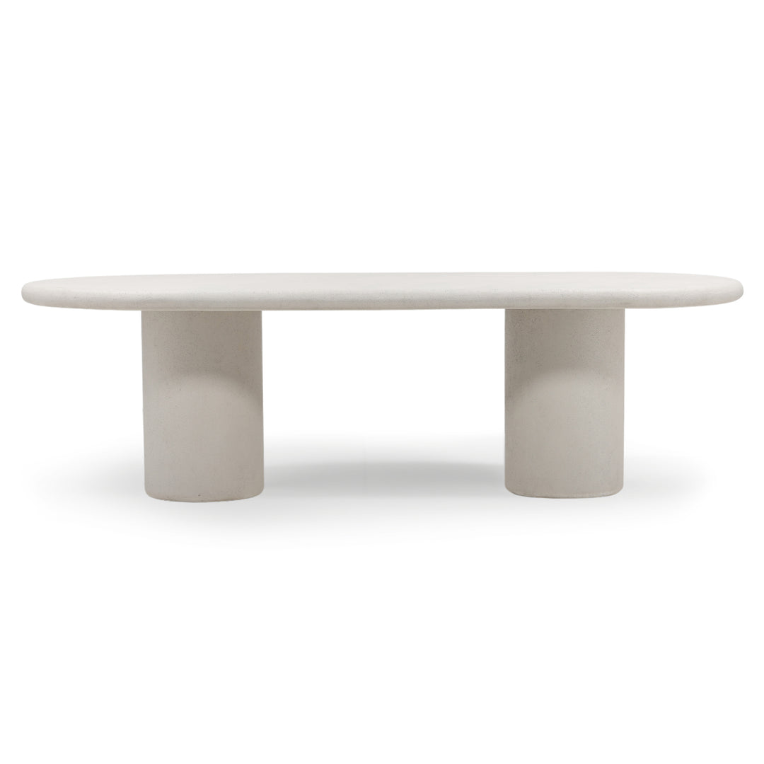 EMERIC INDOOR-OUTDOOR WHITE CONCRETE DINING TABLE