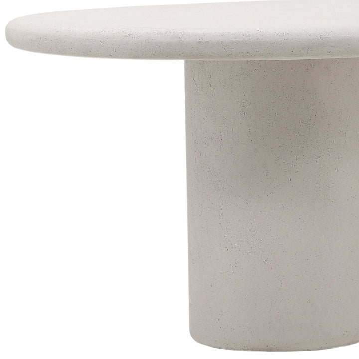 EMERIC INDOOR-OUTDOOR WHITE CONCRETE DINING TABLE