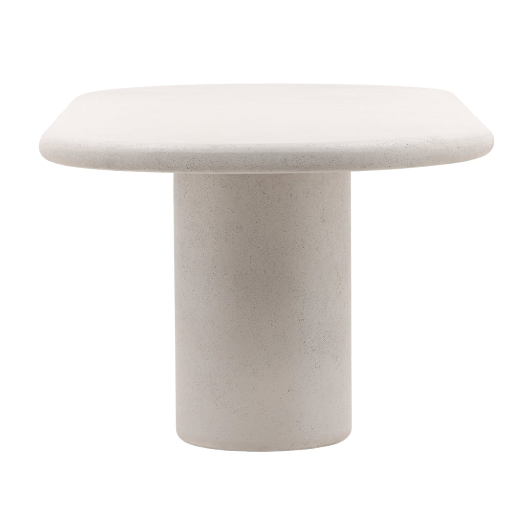 EMERIC INDOOR-OUTDOOR WHITE CONCRETE DINING TABLE