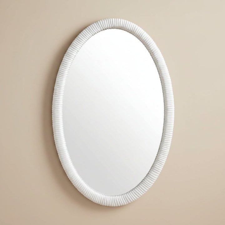 BALI WHITE OVAL VANITY MIRROR