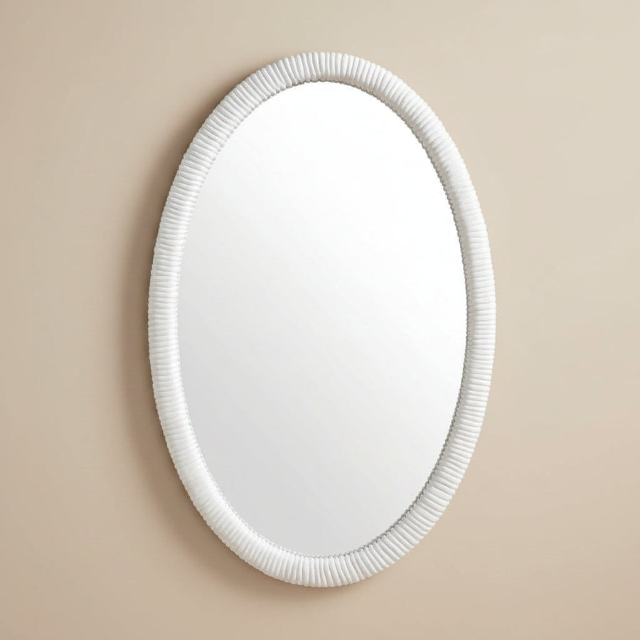 BALI WHITE OVAL VANITY MIRROR