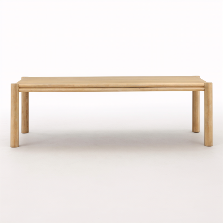 Wooden table on a white background