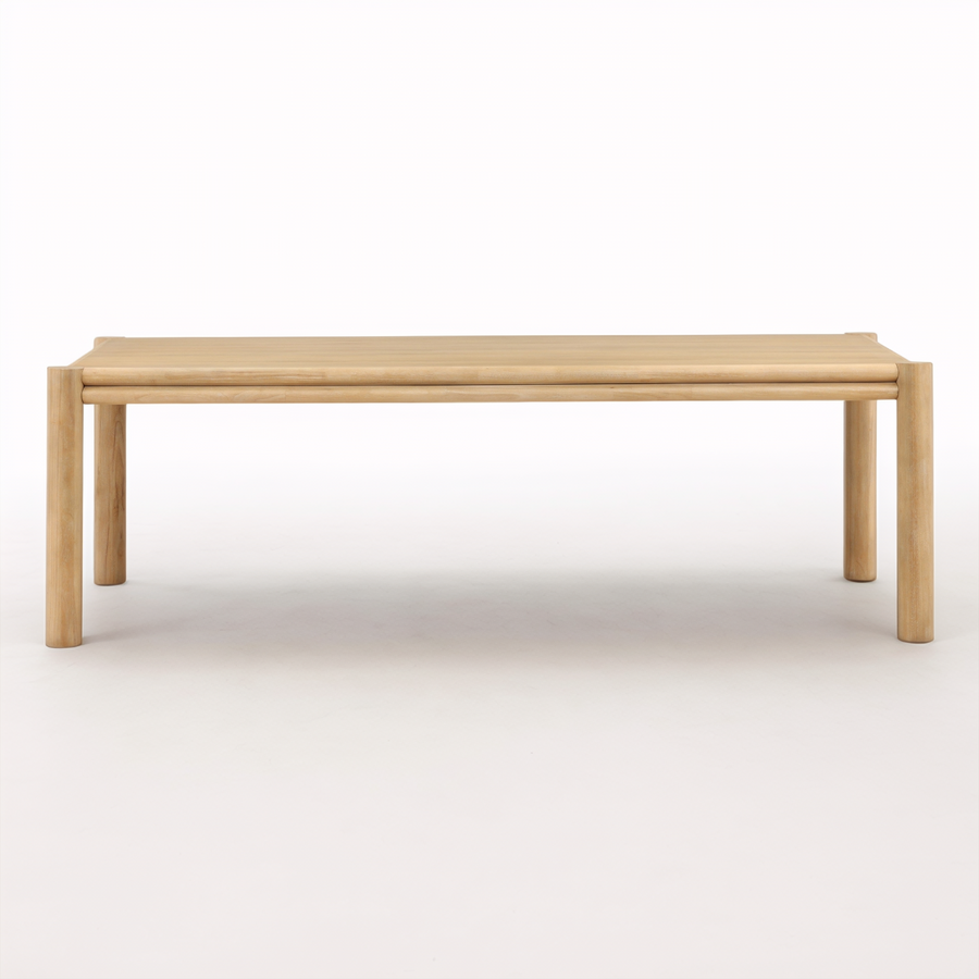 Wooden table on a white background
