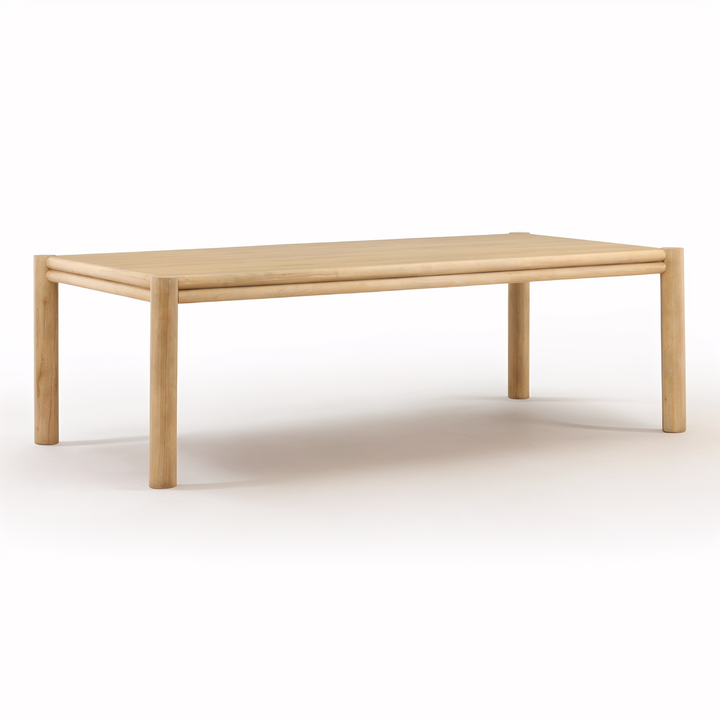 Wooden table on a white background